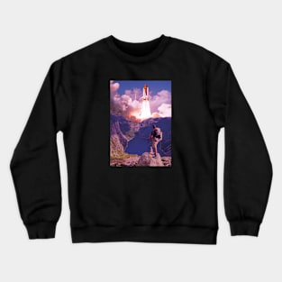 Space To The Moon Galaxy Crewneck Sweatshirt